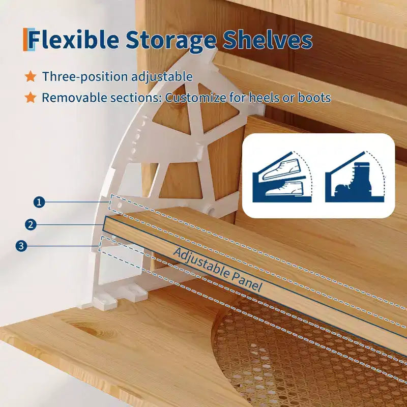 Meuble à chaussures avec 2 tiroirs basculants, meuble à chaussures dissimulé avec miroir, organiseur de rangement de chaussures autoportant pour couloir ou salon