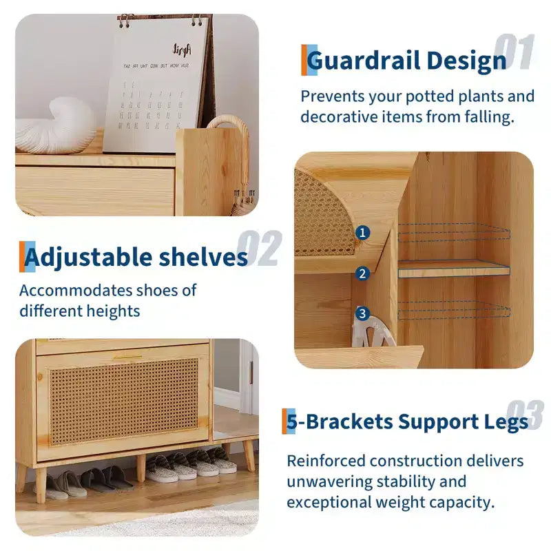 Meuble à chaussures avec 2 tiroirs basculants, meuble à chaussures dissimulé avec miroir, organiseur de rangement de chaussures autoportant pour couloir ou salon