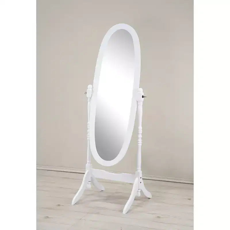 TUYOHW Anna Style Decorative Full Length Mirror for Bedroom,Dressing Room,Traditional Standing Full Cheval Mirror with Wood Frame,White