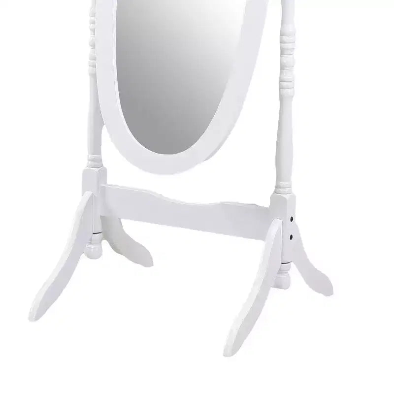 Psyché traditionnelle pleine longueur avec cadre en bois, blanche, 59,25"H