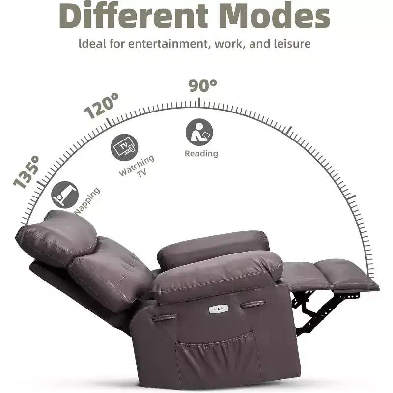 Fauteuil releveur inclinable avec chauffage et massage, siège de 68,5 cm de large, pivotant à 360°, basculeur manuel et télécommande pour salon, personnes âgées et maisons de retraite