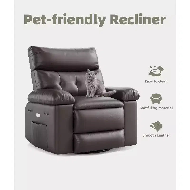 Fauteuil releveur inclinable avec chauffage et massage, siège de 68,5 cm de large, pivotant à 360°, basculeur manuel et télécommande pour salon, personnes âgées et maisons de retraite