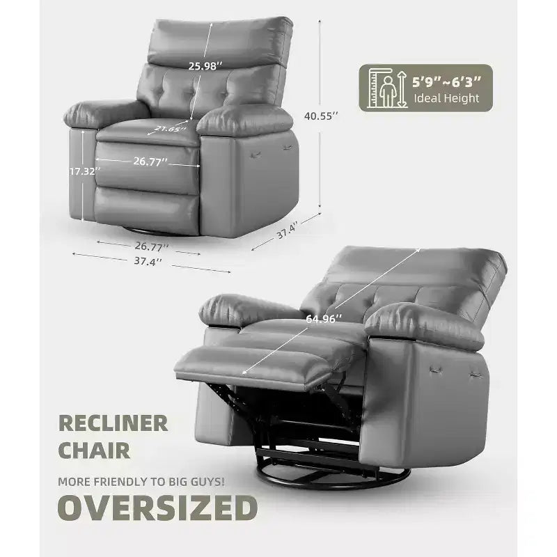 Fauteuil releveur inclinable avec chauffage et massage, siège de 68,5 cm de large, pivotant à 360°, basculeur manuel et télécommande pour salon, personnes âgées et maisons de retraite