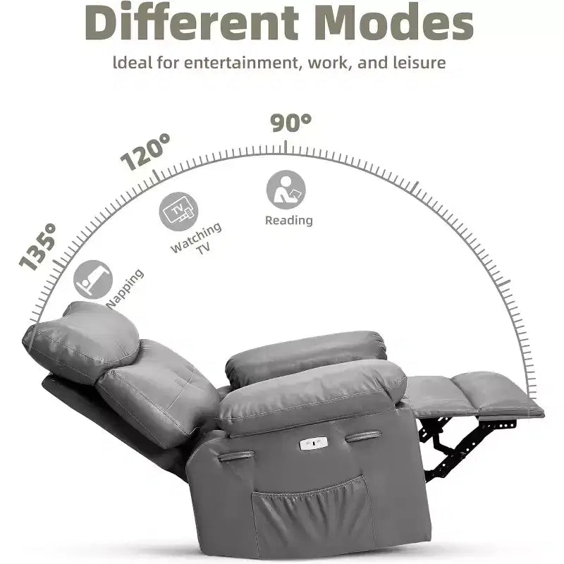 Fauteuil releveur inclinable avec chauffage et massage, siège de 68,5 cm de large, pivotant à 360°, basculeur manuel et télécommande pour salon, personnes âgées et maisons de retraite
