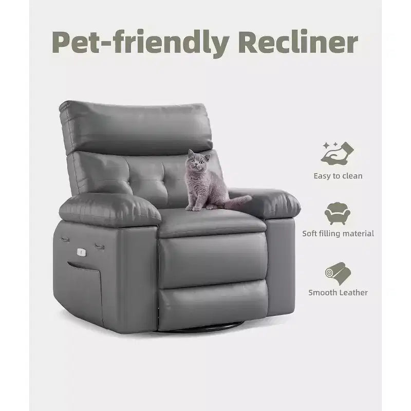 Fauteuil releveur inclinable avec chauffage et massage, siège de 68,5 cm de large, pivotant à 360°, basculeur manuel et télécommande pour salon, personnes âgées et maisons de retraite