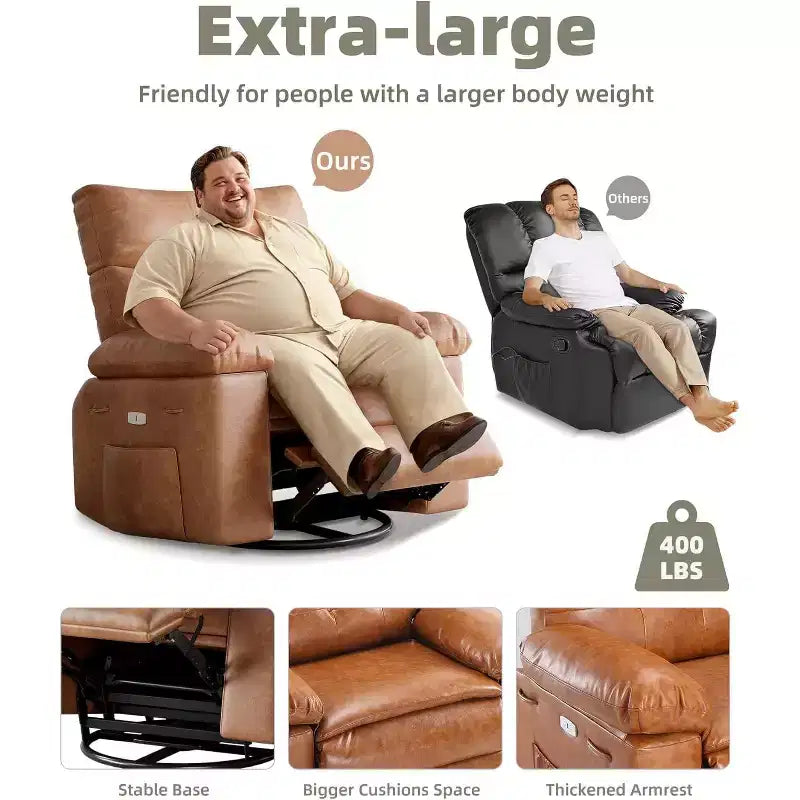 Fauteuil releveur inclinable avec chauffage et massage, siège de 68,5 cm de large, pivotant à 360°, basculeur manuel et télécommande pour salon, personnes âgées et maisons de retraite