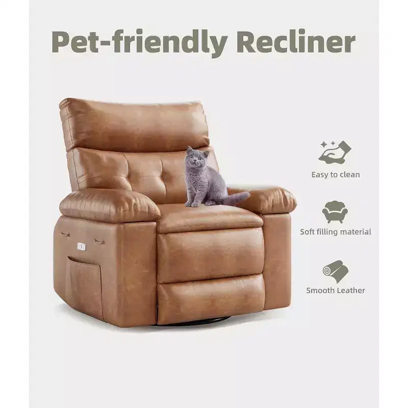 Fauteuil releveur inclinable avec chauffage et massage, siège de 68,5 cm de large, pivotant à 360°, basculeur manuel et télécommande pour salon, personnes âgées et maisons de retraite