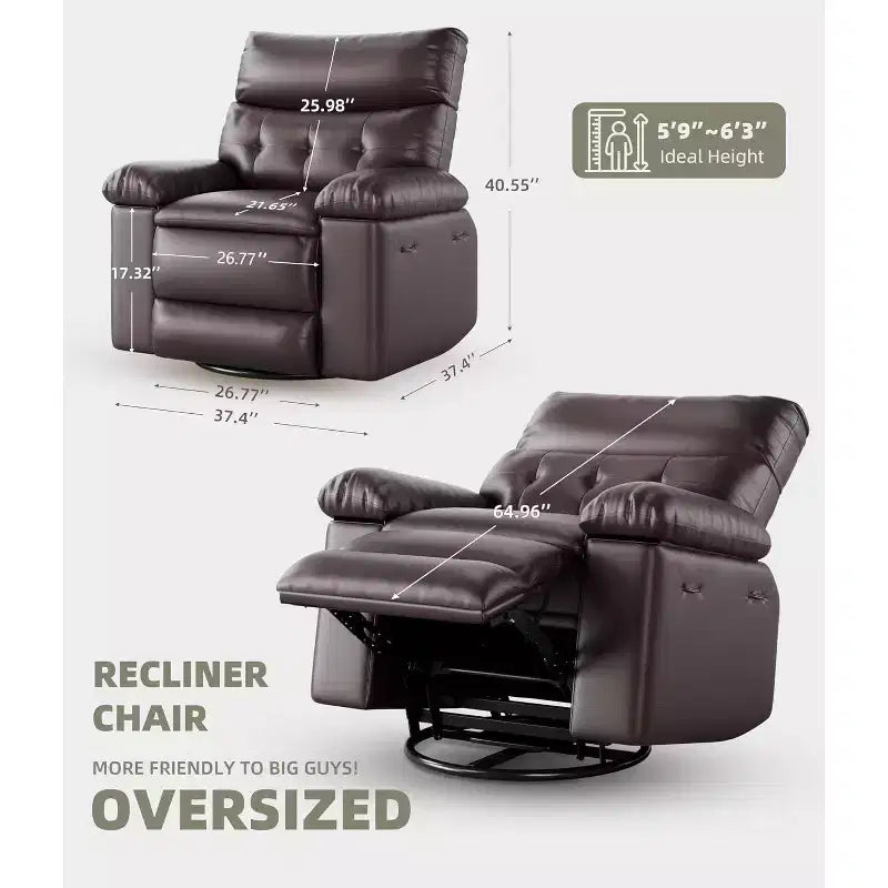 Fauteuil releveur inclinable avec chauffage et massage, siège de 68,5 cm de large, pivotant à 360°, basculeur manuel et télécommande pour salon, personnes âgées et maisons de retraite