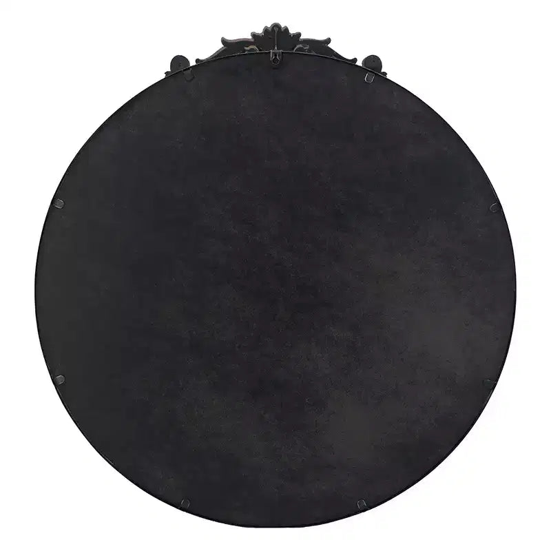Miroir mural rond de 76 x 81 cm avec cadre d'inspiration baroque