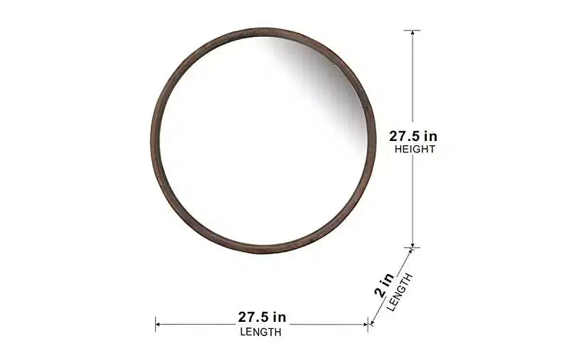 Miroir mural rond en bois de 71 cm