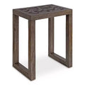 Kate and Laurel Elyria Rectangle Wood Side Table, 20x14x26, Engraved Gray