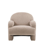 Fauteuil d'appoint dossier incurvé texturé tissé beige