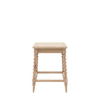 Table d'appoint carrée en chêne avec pieds tournés