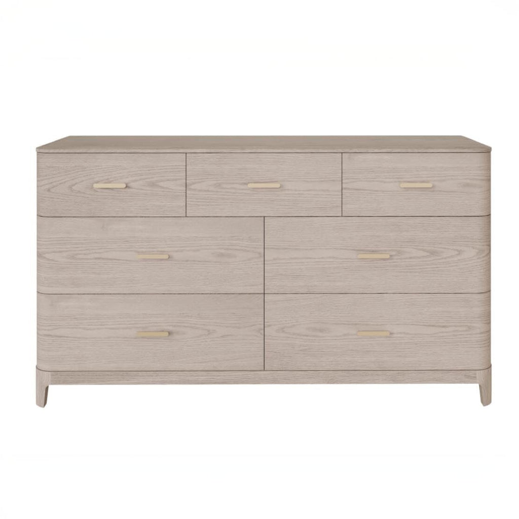 Commode 7 tiroirs placage frêne clair