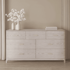 Commode 7 tiroirs placage frêne clair