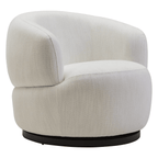 Fauteuil pivotant texturé crème avec accents noirs