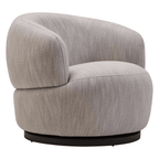 Fauteuil d'appoint pivotant texturé gris avec accents noirs