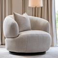Fauteuil d'appoint pivotant texturé gris avec accents noirs