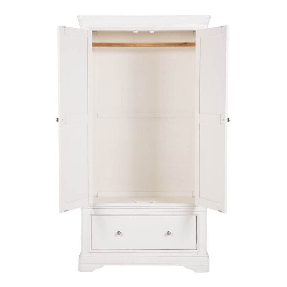 Armoire 2 portes, 1 tiroir en bois blanc