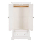 Armoire 2 portes, 1 tiroir en bois blanc