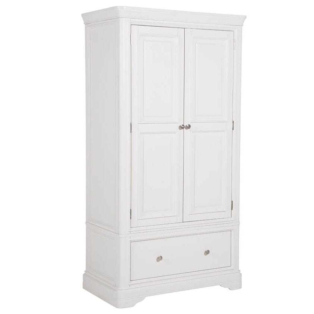 Armoire 2 portes, 1 tiroir en bois blanc