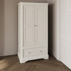 Armoire 2 portes, 1 tiroir en bois blanc