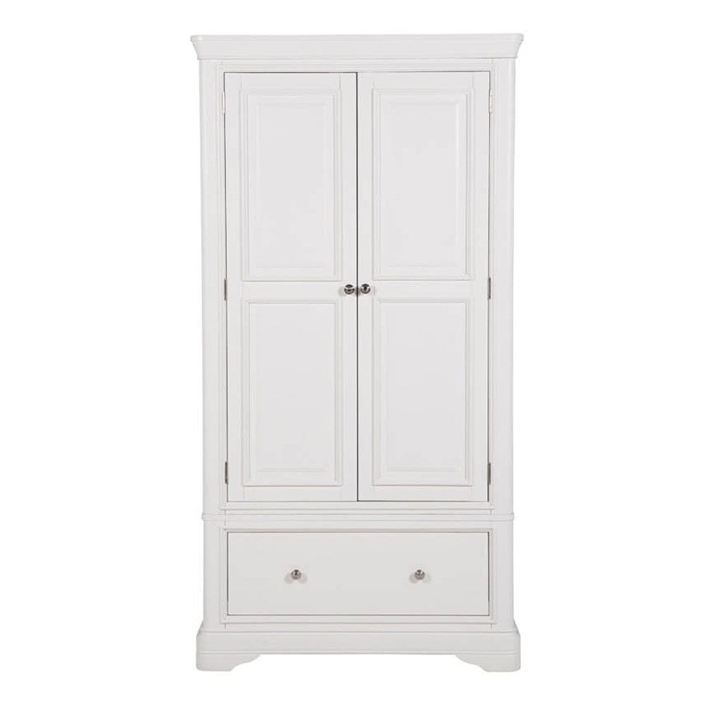 Armoire 2 portes, 1 tiroir en bois blanc