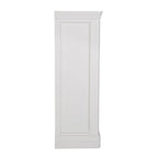 Commode haute à 5 tiroirs en bois blanc avec moulures décoratives
