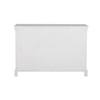 Commode à 7 tiroirs en bois blanc avec poignées argentées