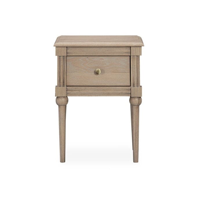 Table de chevet 1 tiroir en bois blanchi