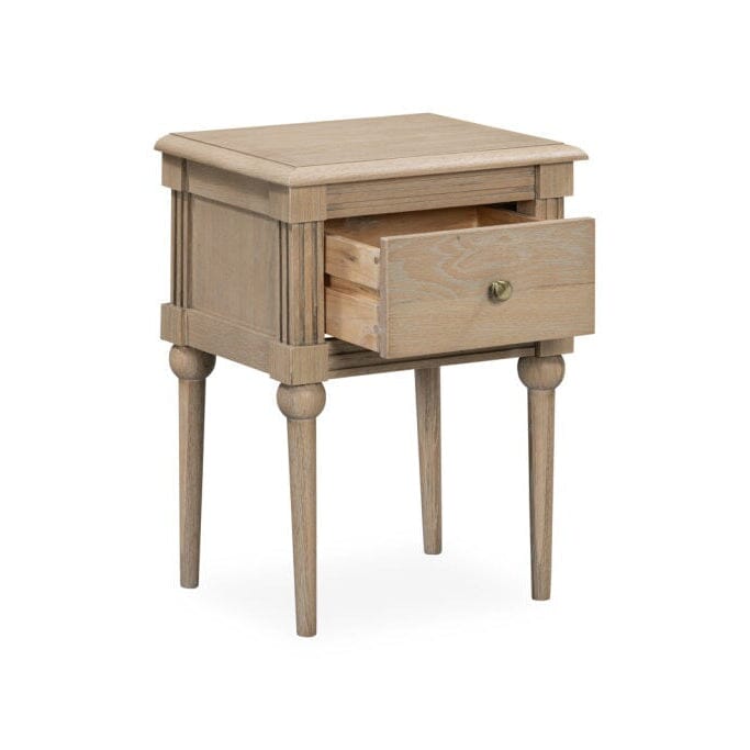 Table de chevet 1 tiroir en bois blanchi