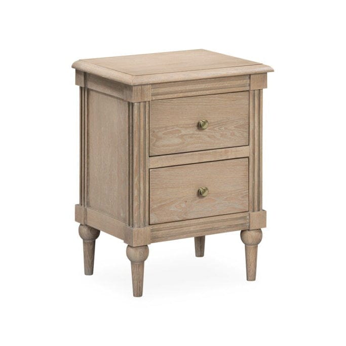 Table de chevet 2 tiroirs en bois lavé