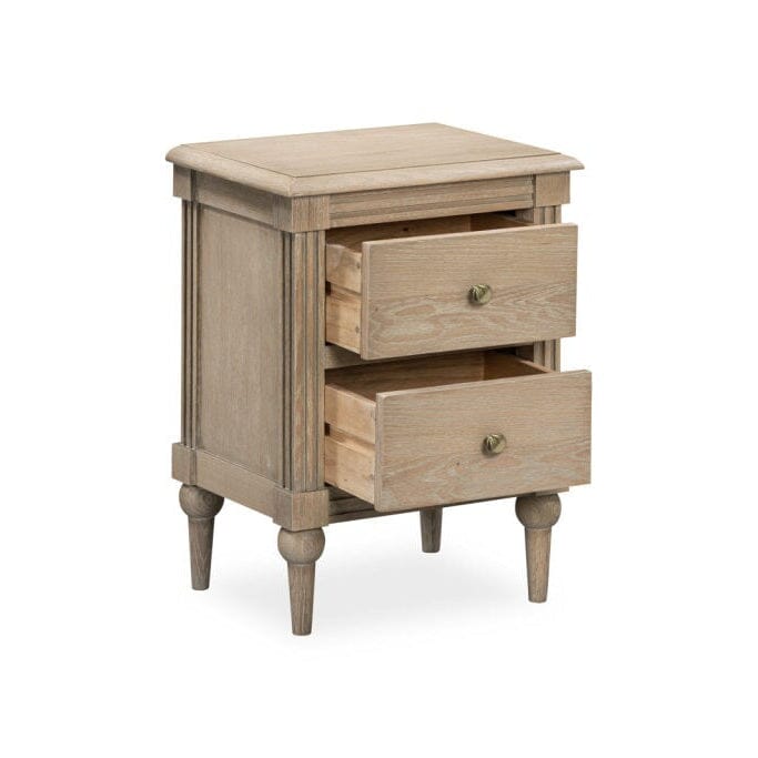 Table de chevet 2 tiroirs en bois lavé