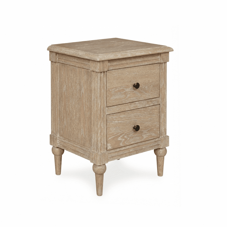 Table de chevet 2 tiroirs en bois lavé