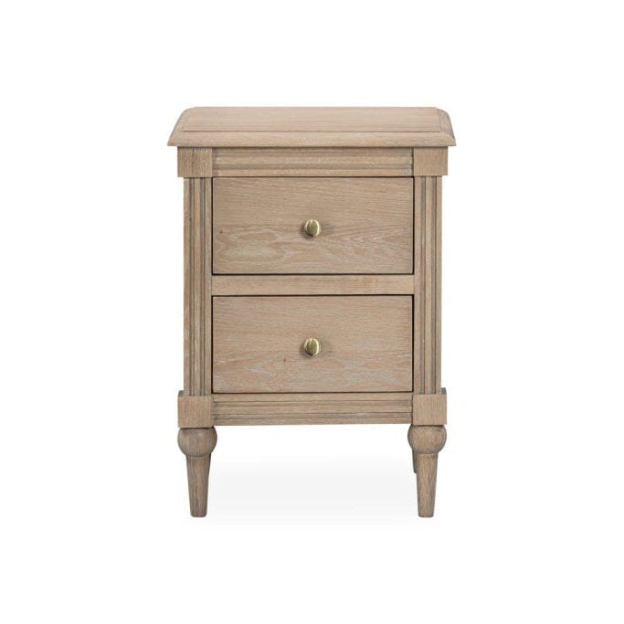 Table de chevet 2 tiroirs en bois lavé