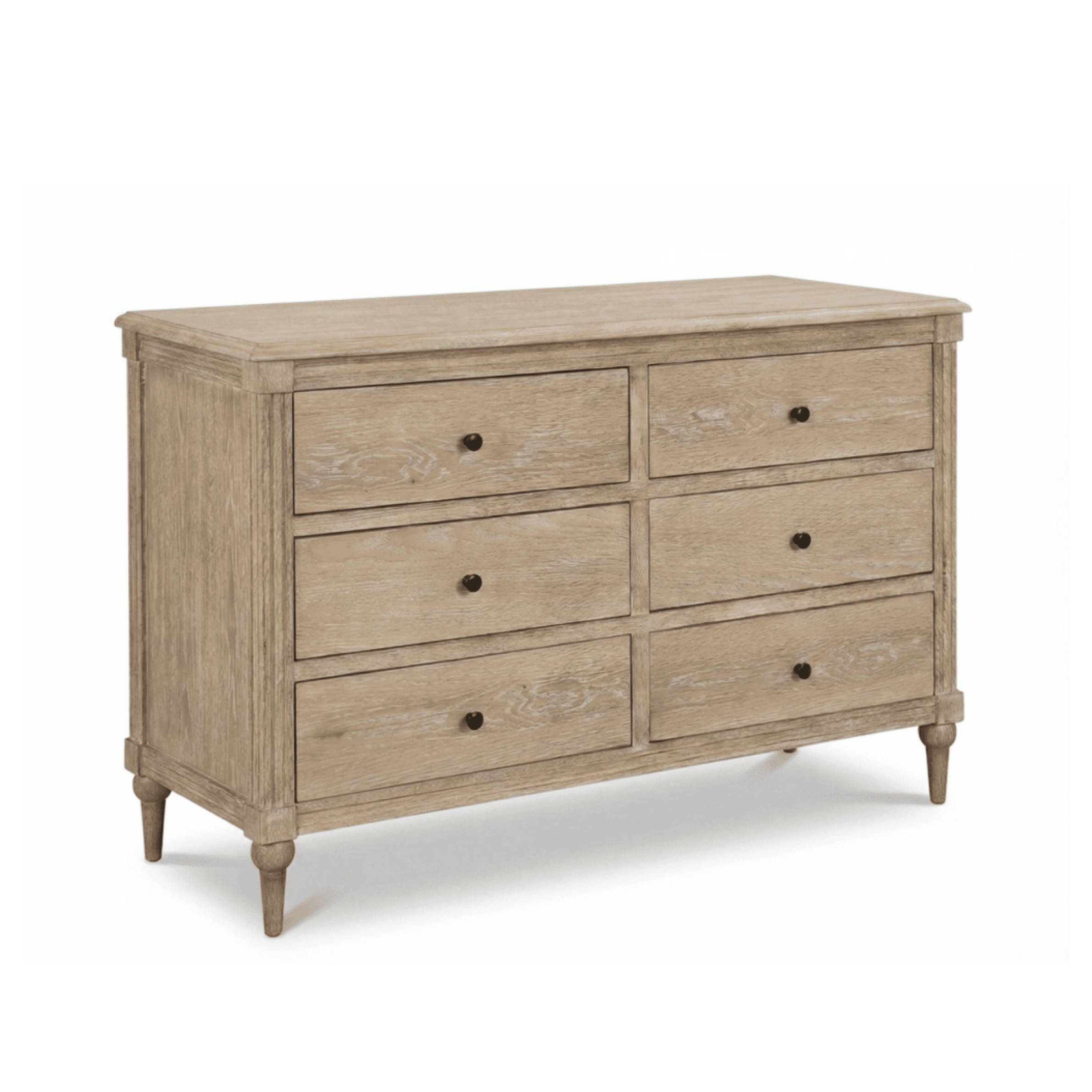 Commode à 6 tiroirs en bois délavé