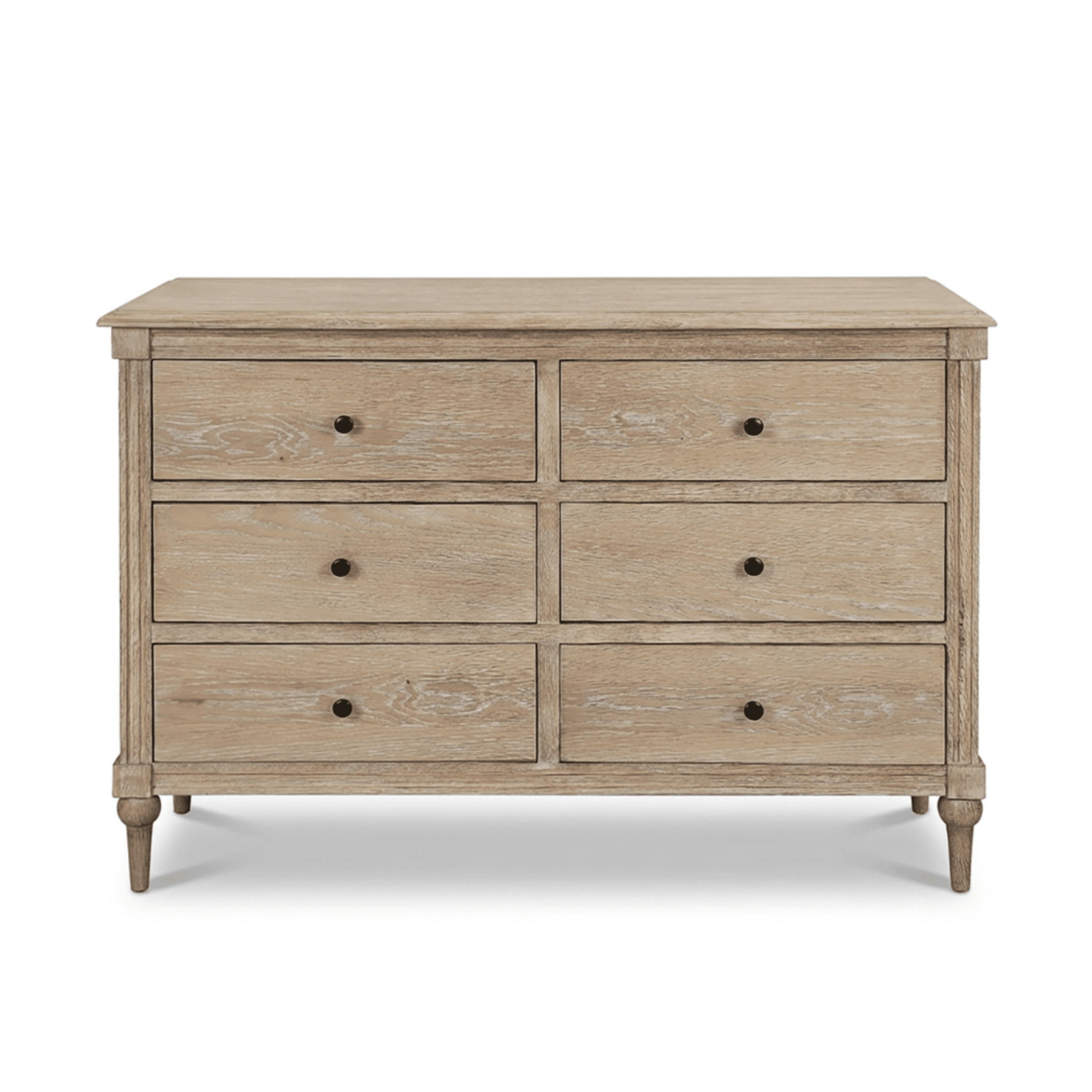 Commode à 6 tiroirs en bois délavé