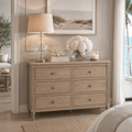 Commode à 6 tiroirs en bois délavé