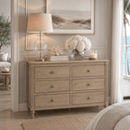 Commode à 6 tiroirs en bois délavé