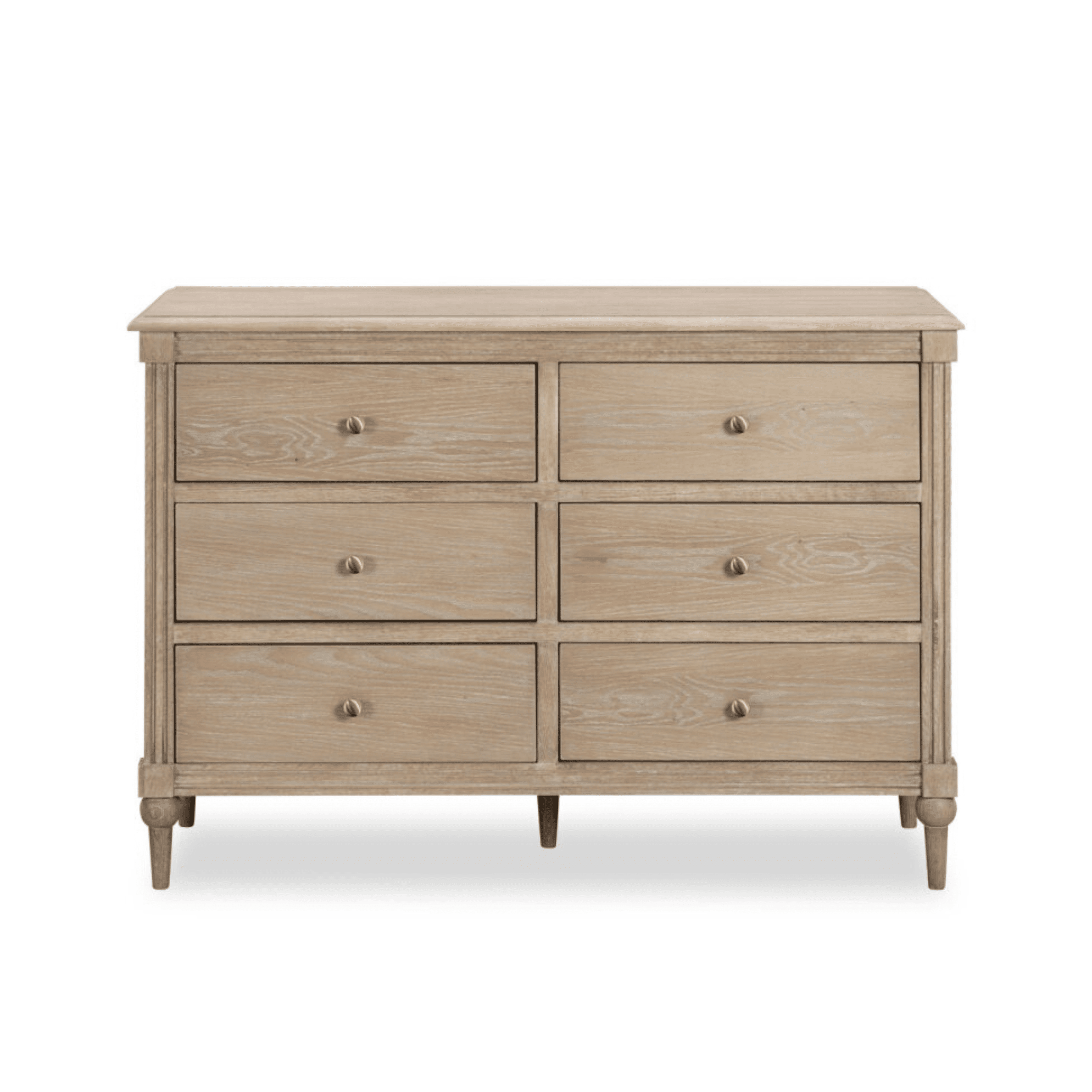 Commode à 6 tiroirs en bois délavé
