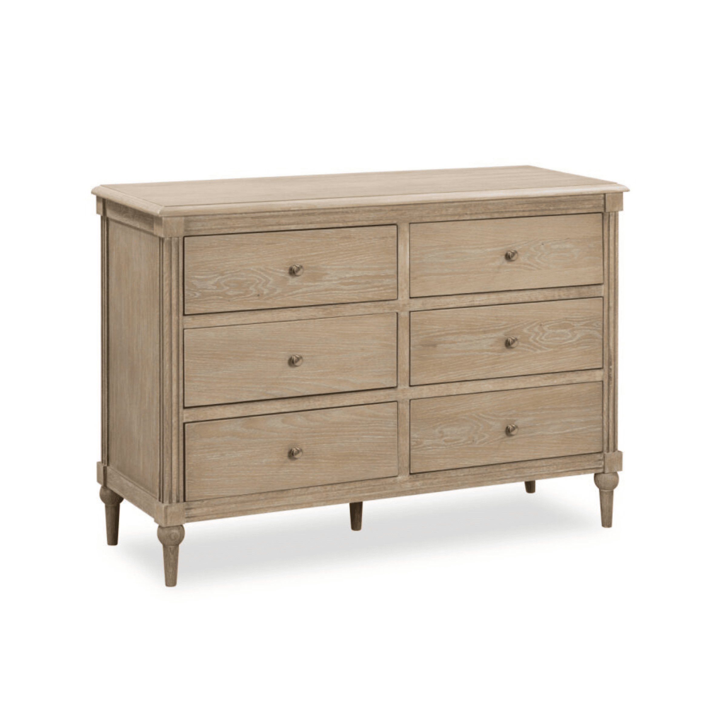 Commode à 6 tiroirs en bois délavé