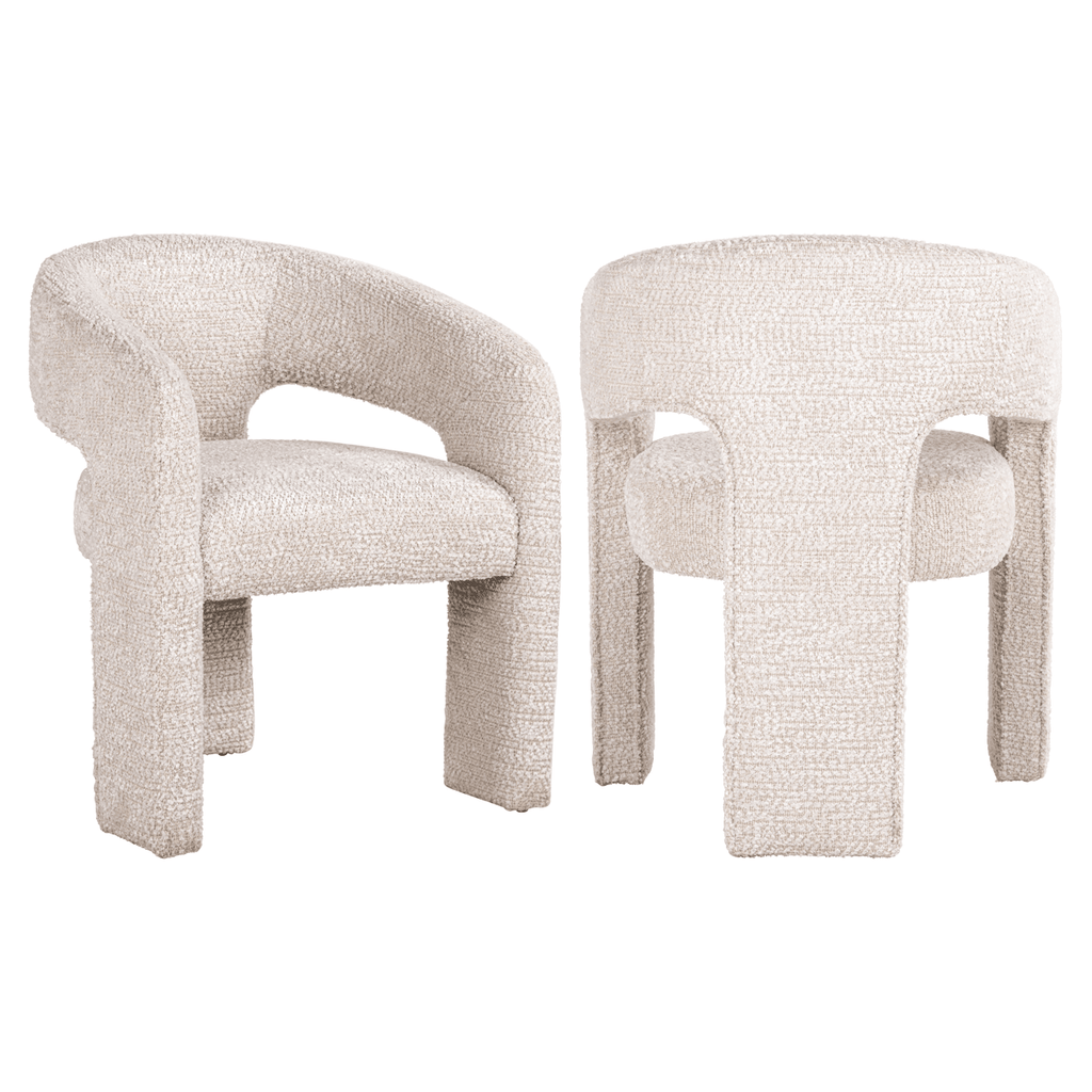 Fauteuil d'appoint incurvé texture crème
