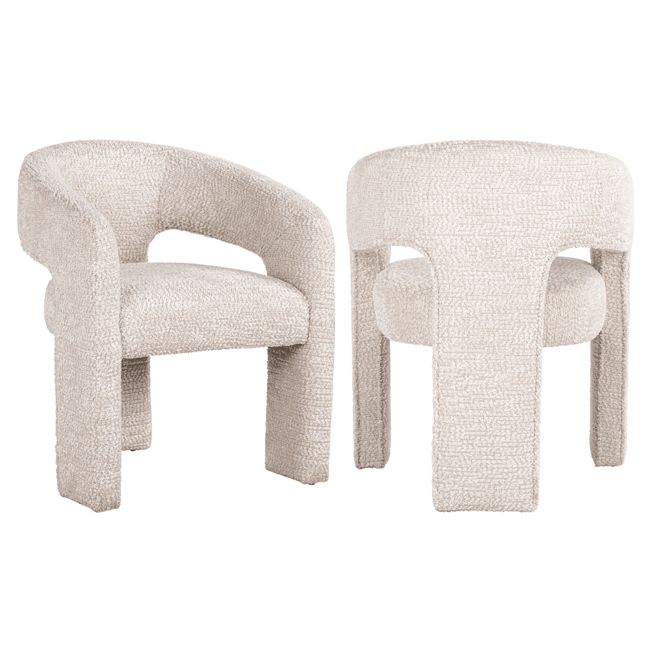 Fauteuil d'appoint incurvé texture crème