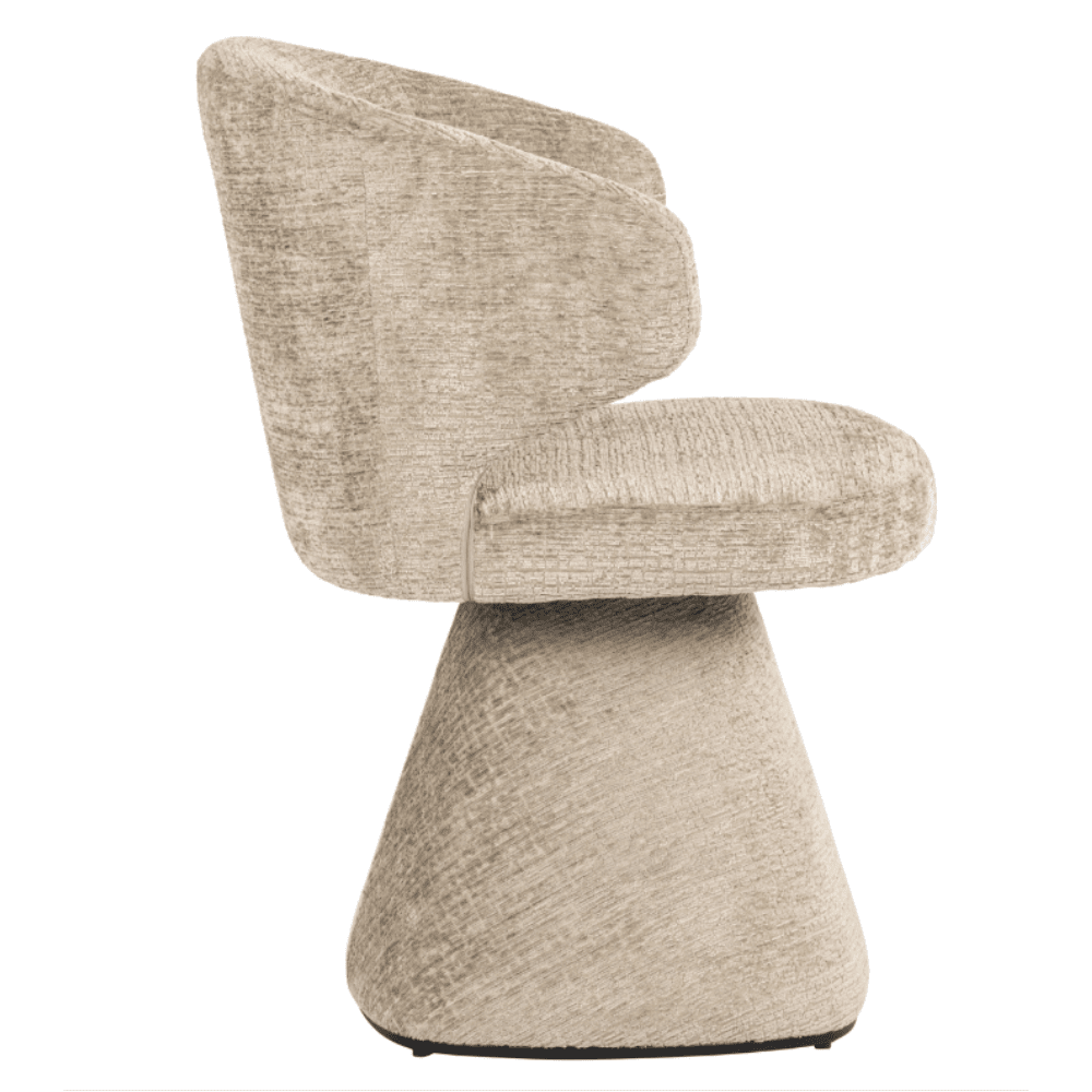 Chaise de salle à manger incurvée Sand Chenille