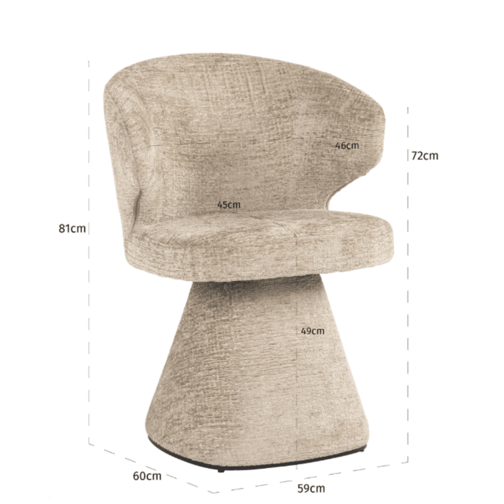 Chaise de salle à manger incurvée Sand Chenille
