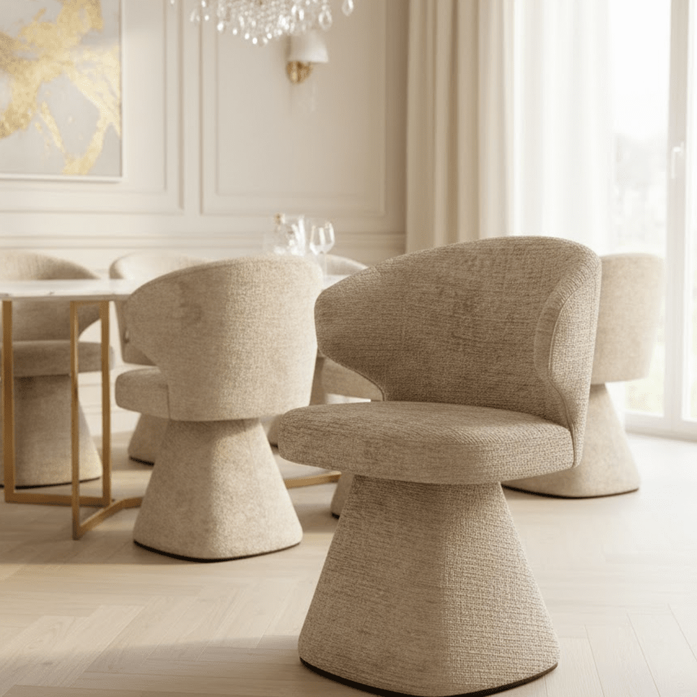 Chaise de salle à manger incurvée Sand Chenille