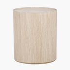 Table de chevet ronde effet travertin