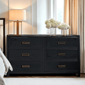 Commode 6 tiroirs en placage de chêne noir