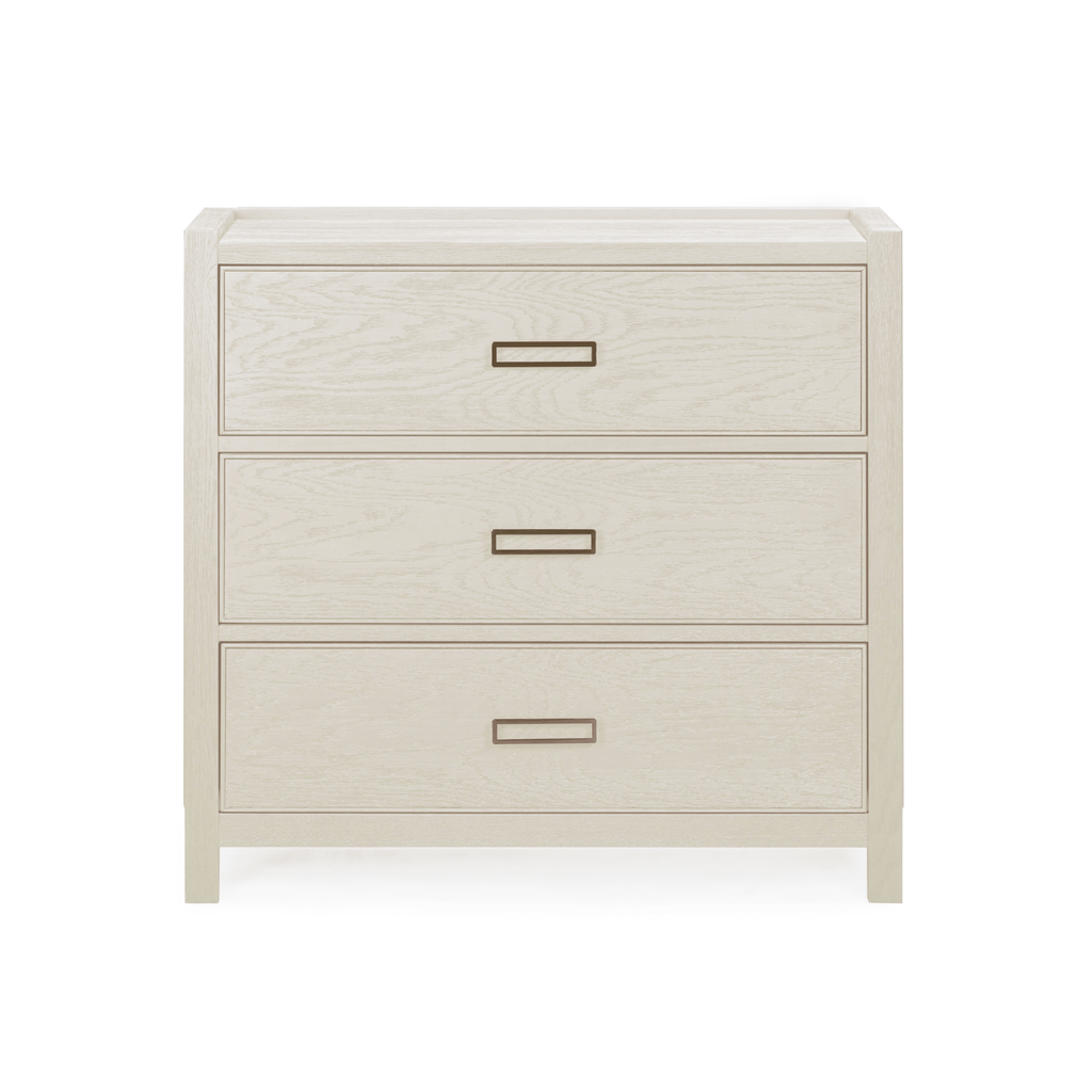 Commode 3 tiroirs placage chêne crème