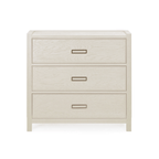 Commode 3 tiroirs placage chêne crème
